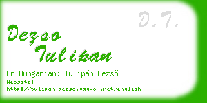 dezso tulipan business card